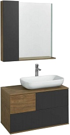 Акватон Мебель для ванной Терра 85 дуб кантри/антрацит – фотография-1